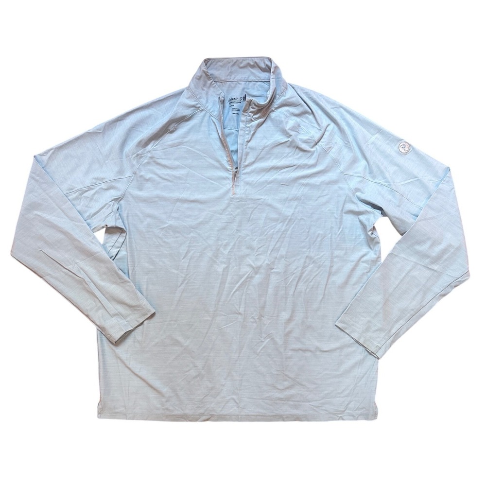 Johnnie-O Performance Pullover Mens Large‎ Light Blue Excellent Quarter Zip Golf